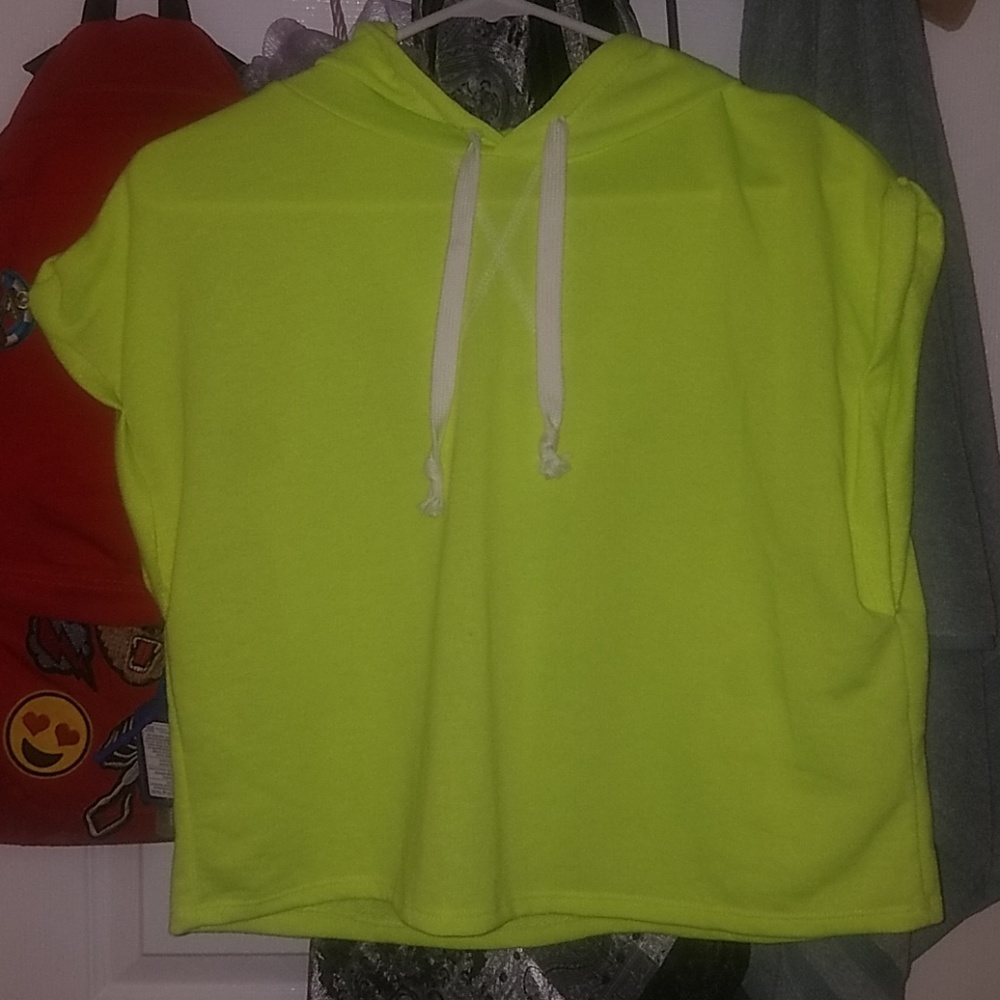 Neon green cropped hoodie